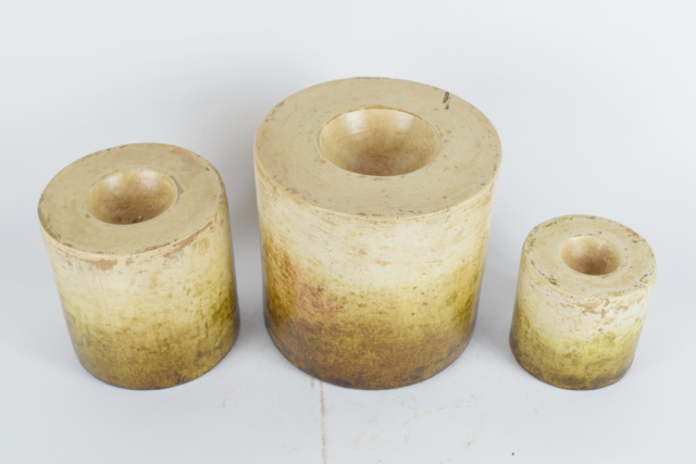 Olive and Cream Tone Terracotta Candleholders