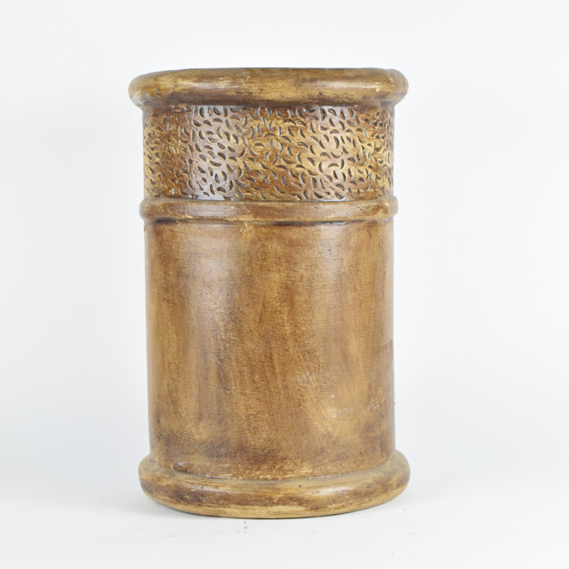 Brown Tone Cylindrical Terracotta Planter