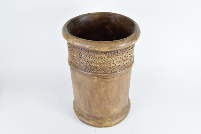 Brown Tone Cylindrical Terracotta Planter