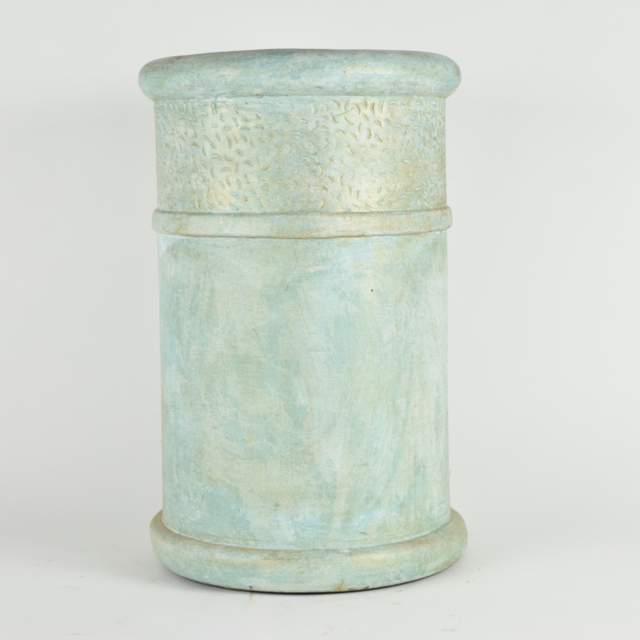 Aqua Tone Cylindrical Terra Cotta Umbrella Holder