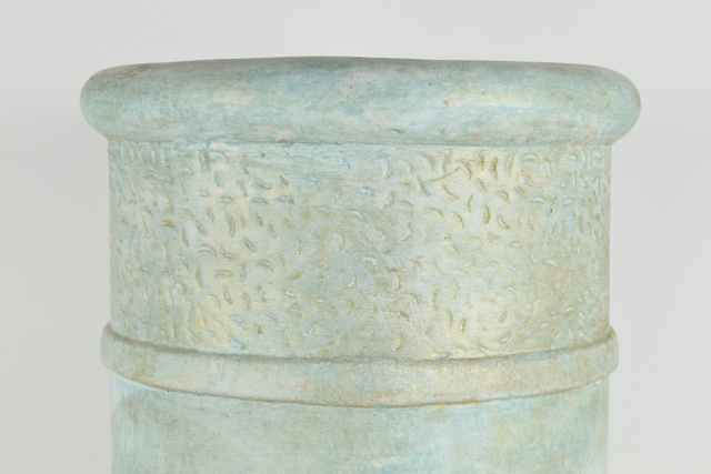 Aqua Tone Cylindrical Terra Cotta Umbrella Holder