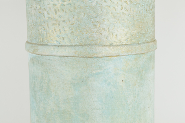 Aqua Tone Cylindrical Terra Cotta Umbrella Holder