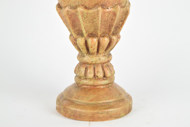 Antiqued Gold Tone Terracotta Covered Urn
