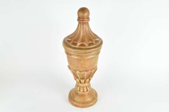 Antiqued Gold Tone Terracotta Covered Urn