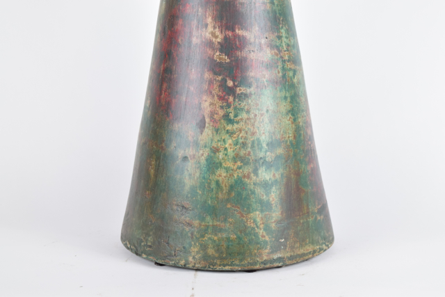 Tapered Emerald and Rust Tone Terracotta Vase