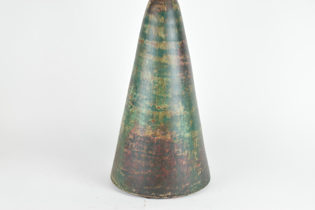 Tapered Emerald and Rust Tone Terracotta Vase
