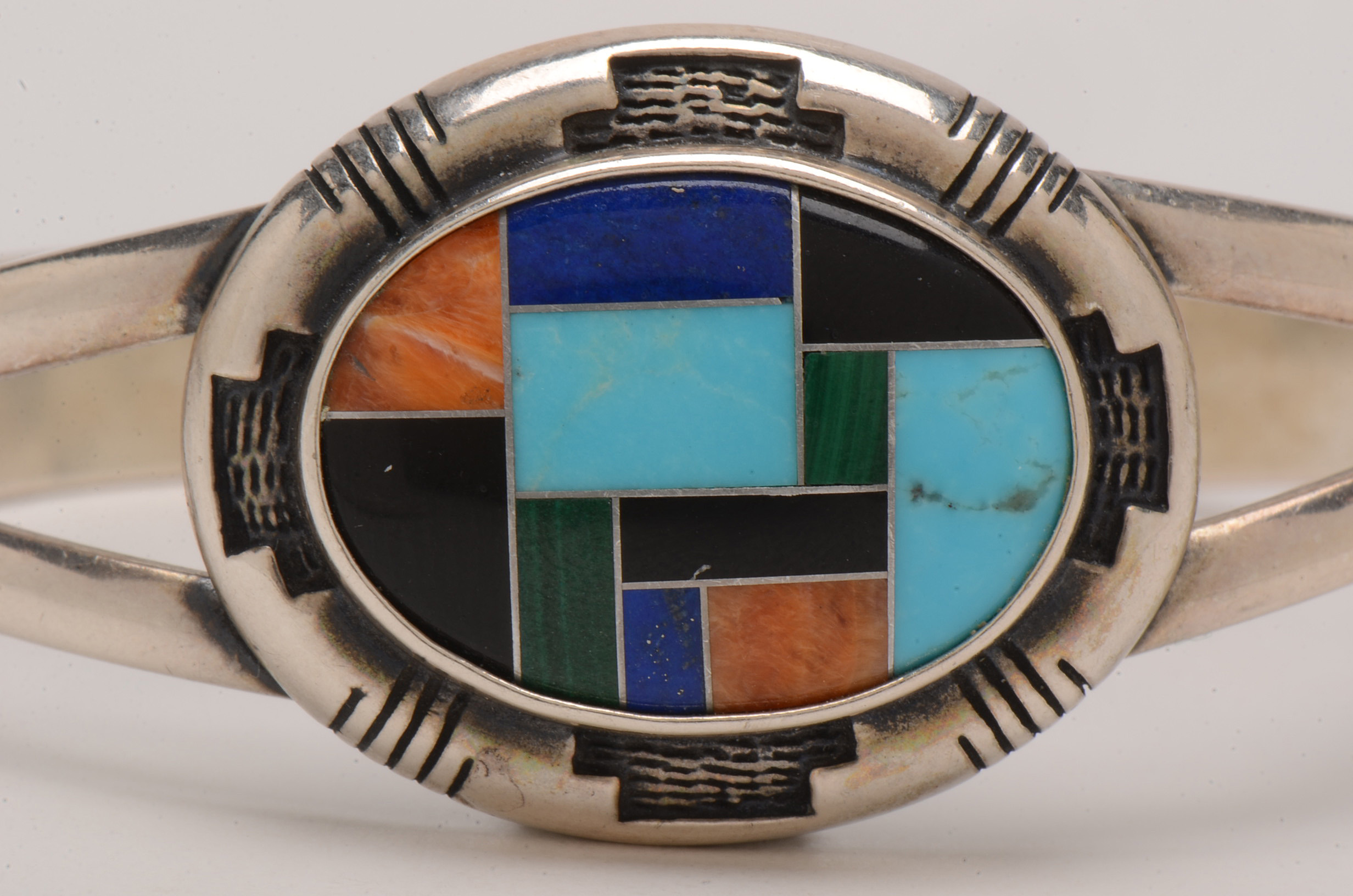 Carolyn Pollack Relios Sterling Silver Stone Inlay Cuff Bracelet
