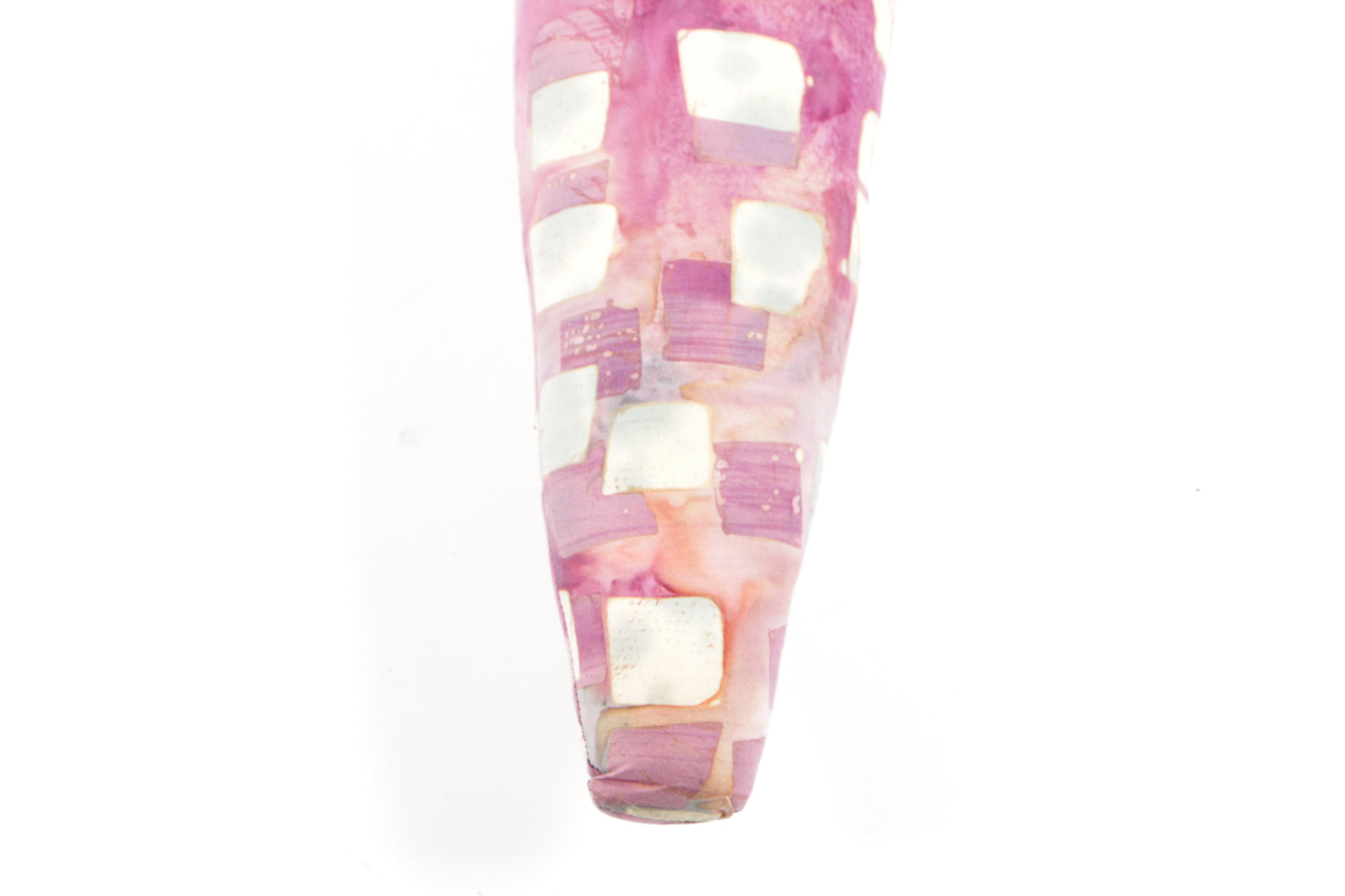 Cloth Figural Sculpture With Beaded Necklace