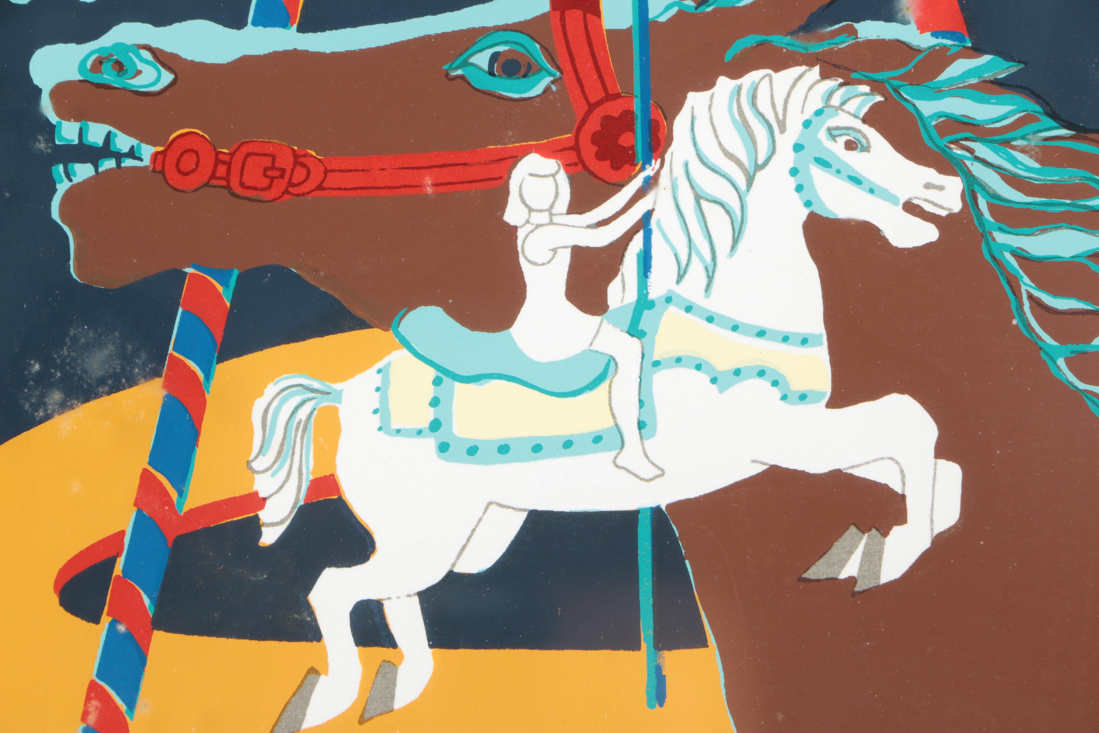 Signed Limited Edition Serigraph Print "Ride The White Horse"