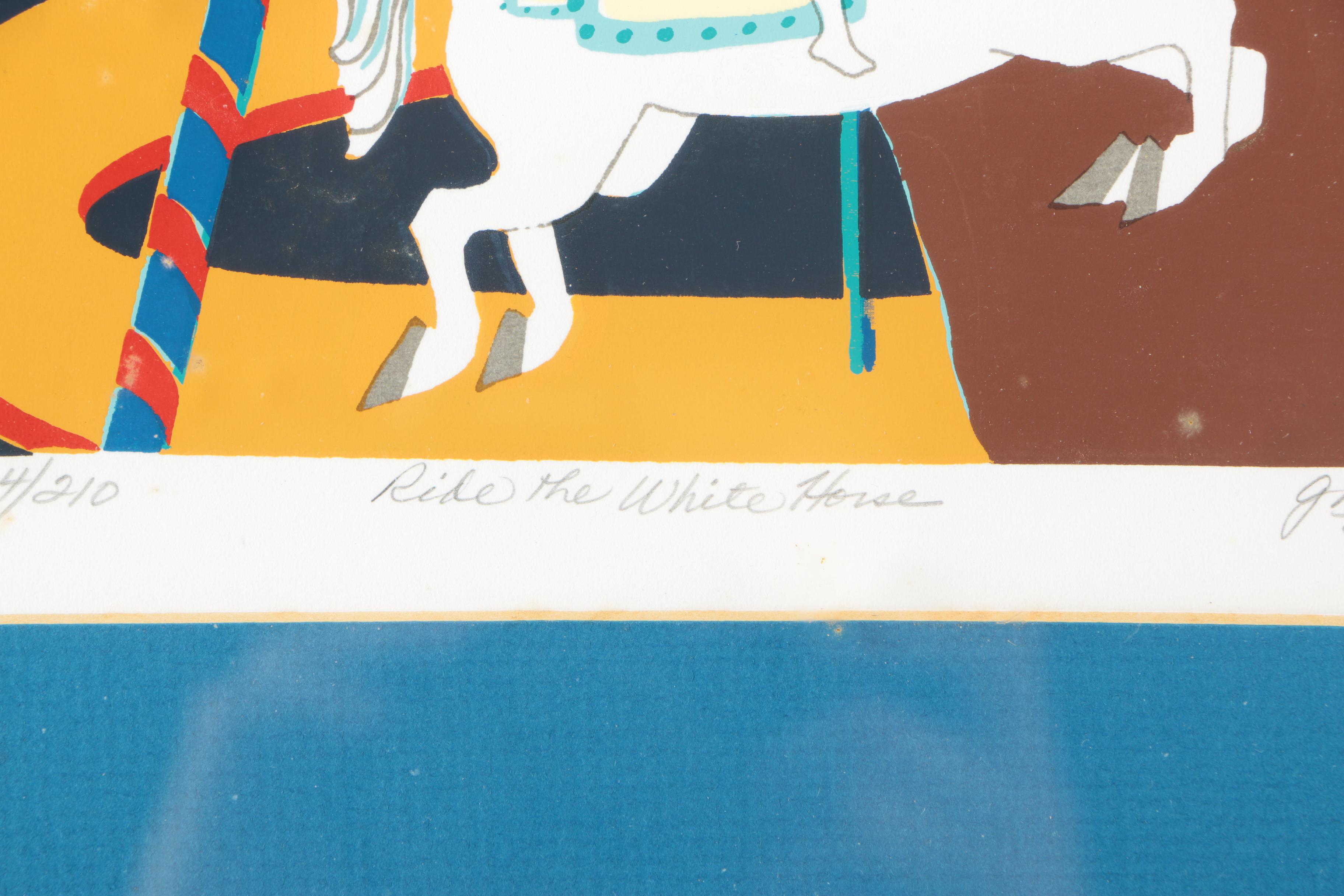 Signed Limited Edition Serigraph Print "Ride The White Horse"