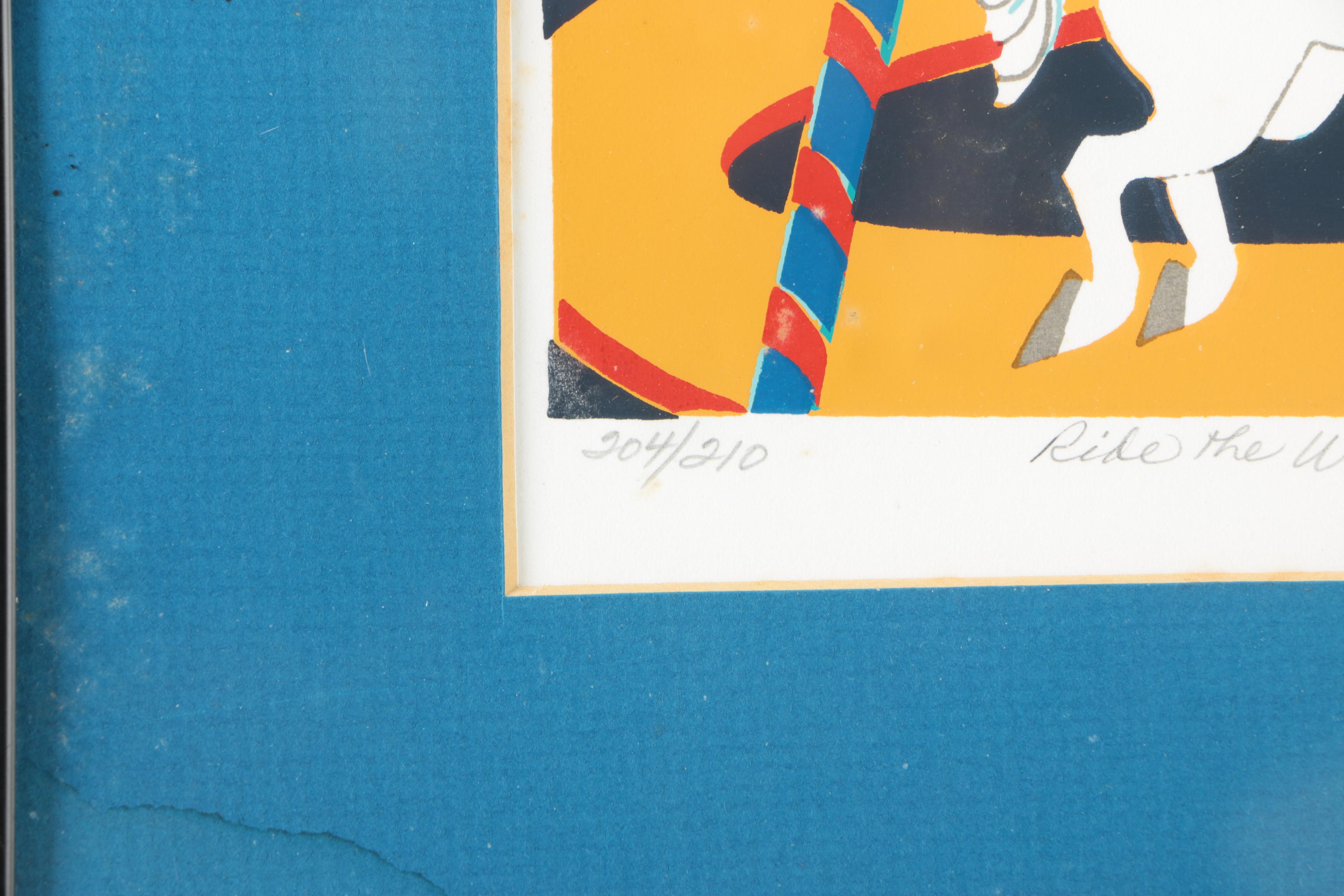 Signed Limited Edition Serigraph Print "Ride The White Horse"