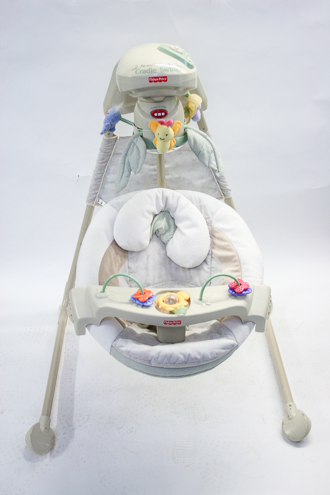 Peg Perego Pliko Switch Stroller and Fisher Price Nature's Touch Cradle Swing