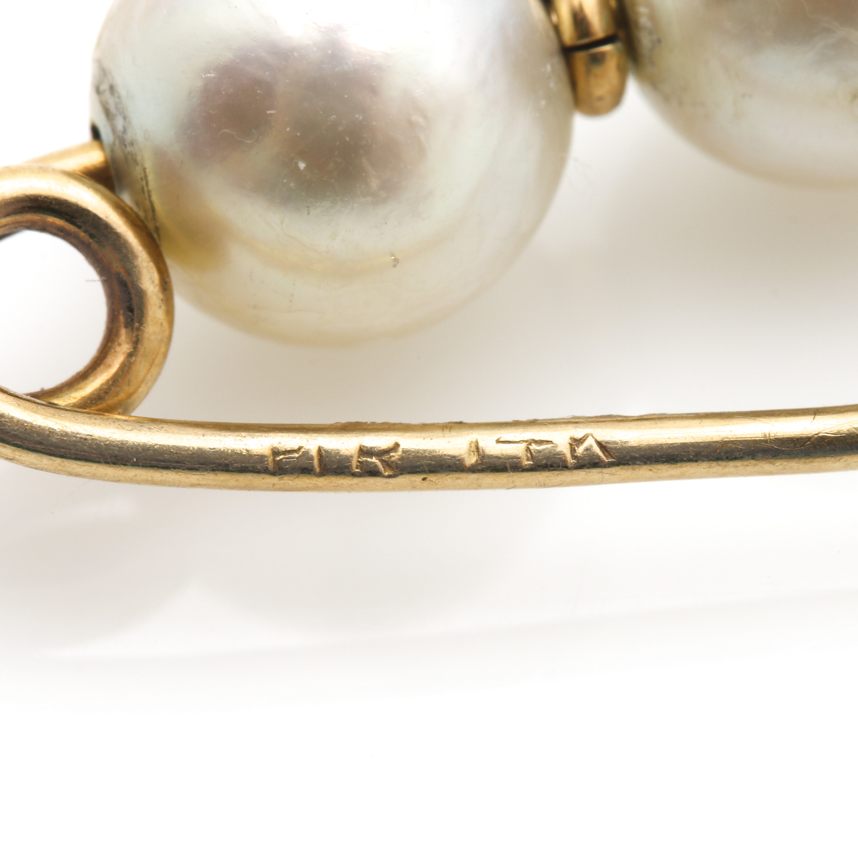14K Yellow Gold Cultured Pearl Brooches