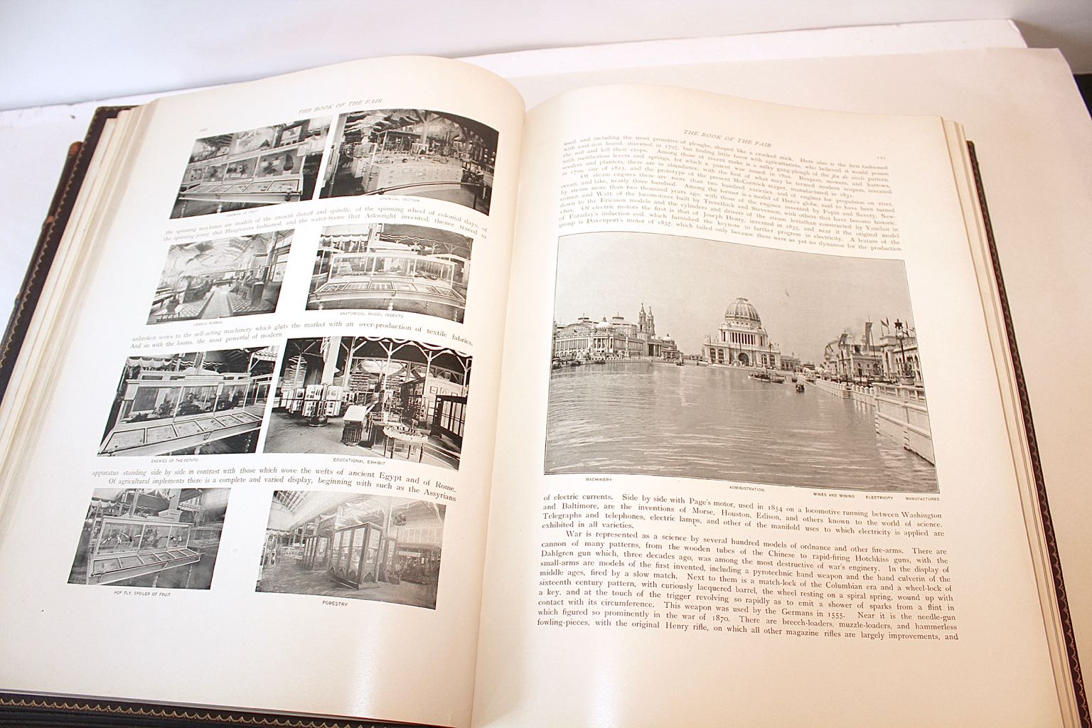 1893 Columbian Exposition "Book of the Fair", Illustrated Portfolio, & Glass Bell