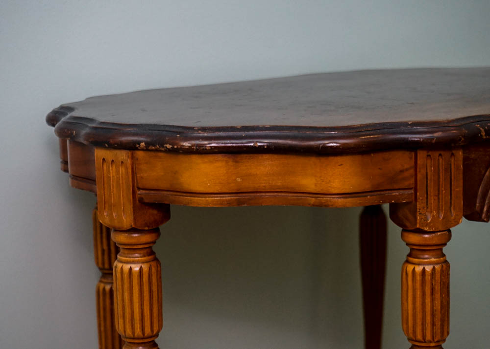 Oval Side Table With Walnut Finish