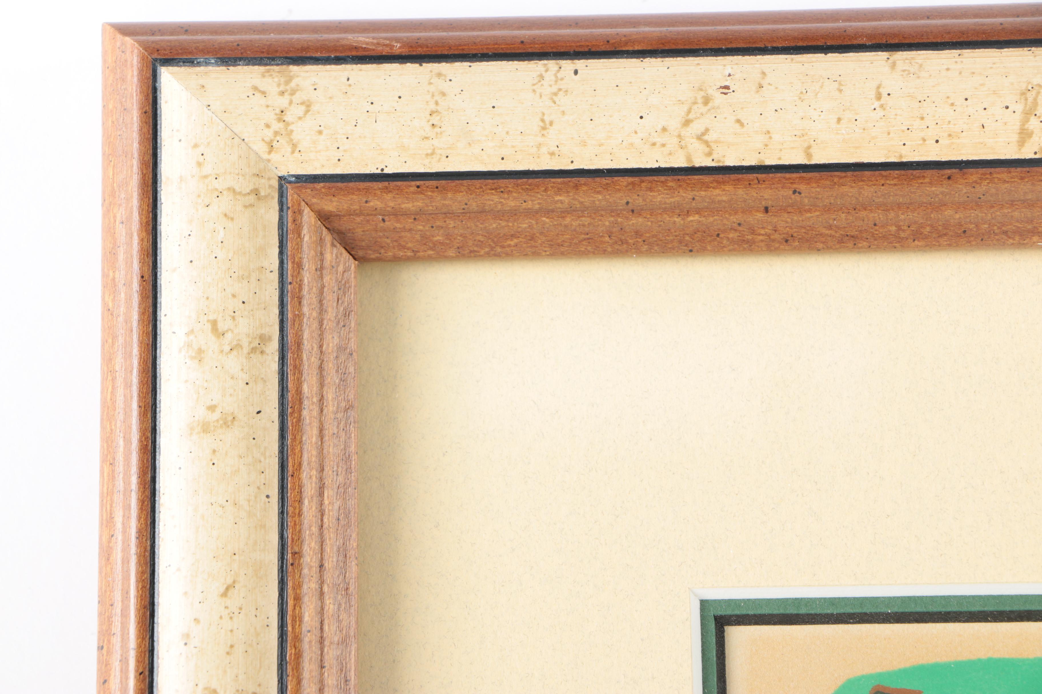 1972 Carol Houck Serigraph on Paper "Pampered Pets"