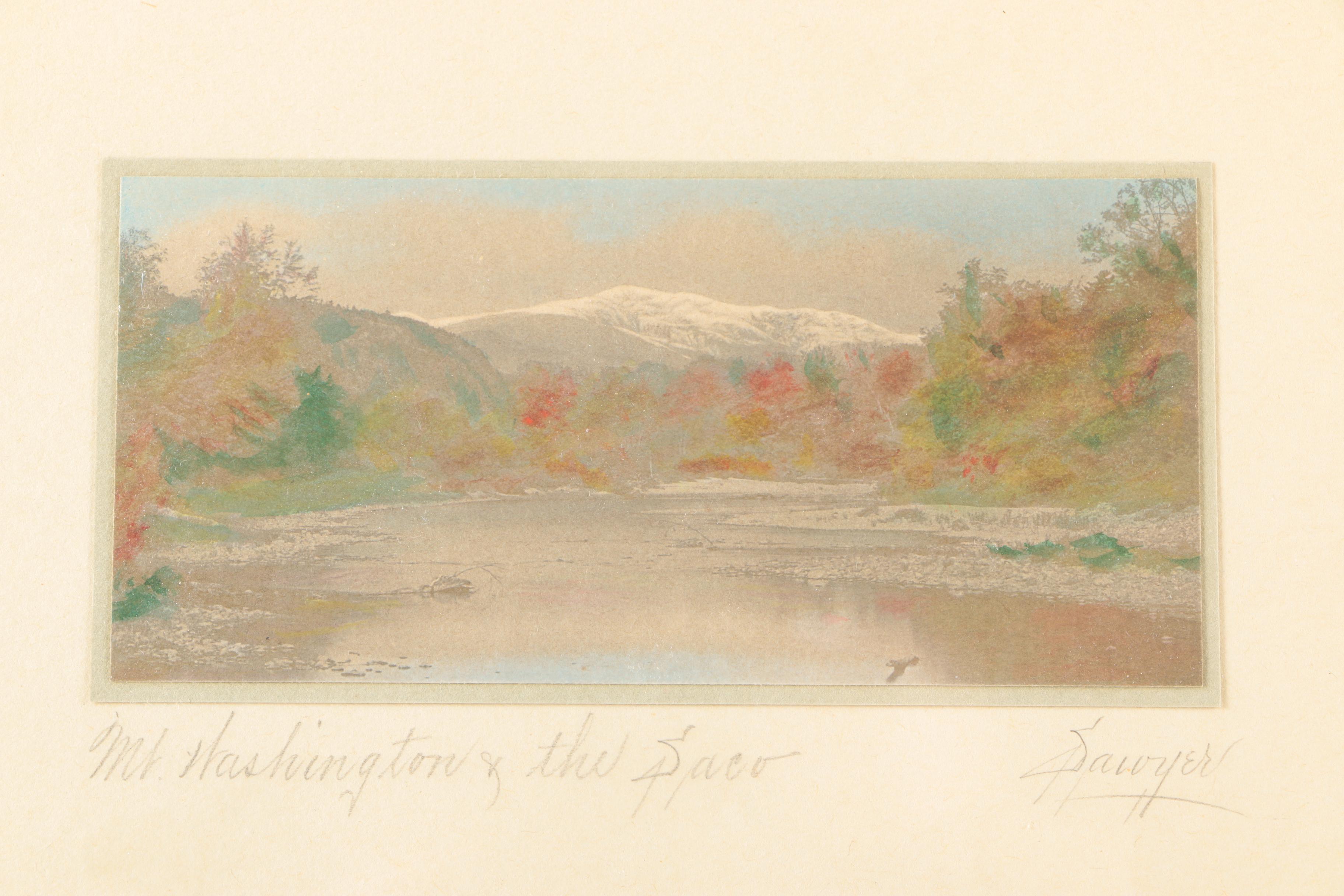 Hand Colored Photograph Print on Paper "Mt. Washington + the Space" by Sawyer