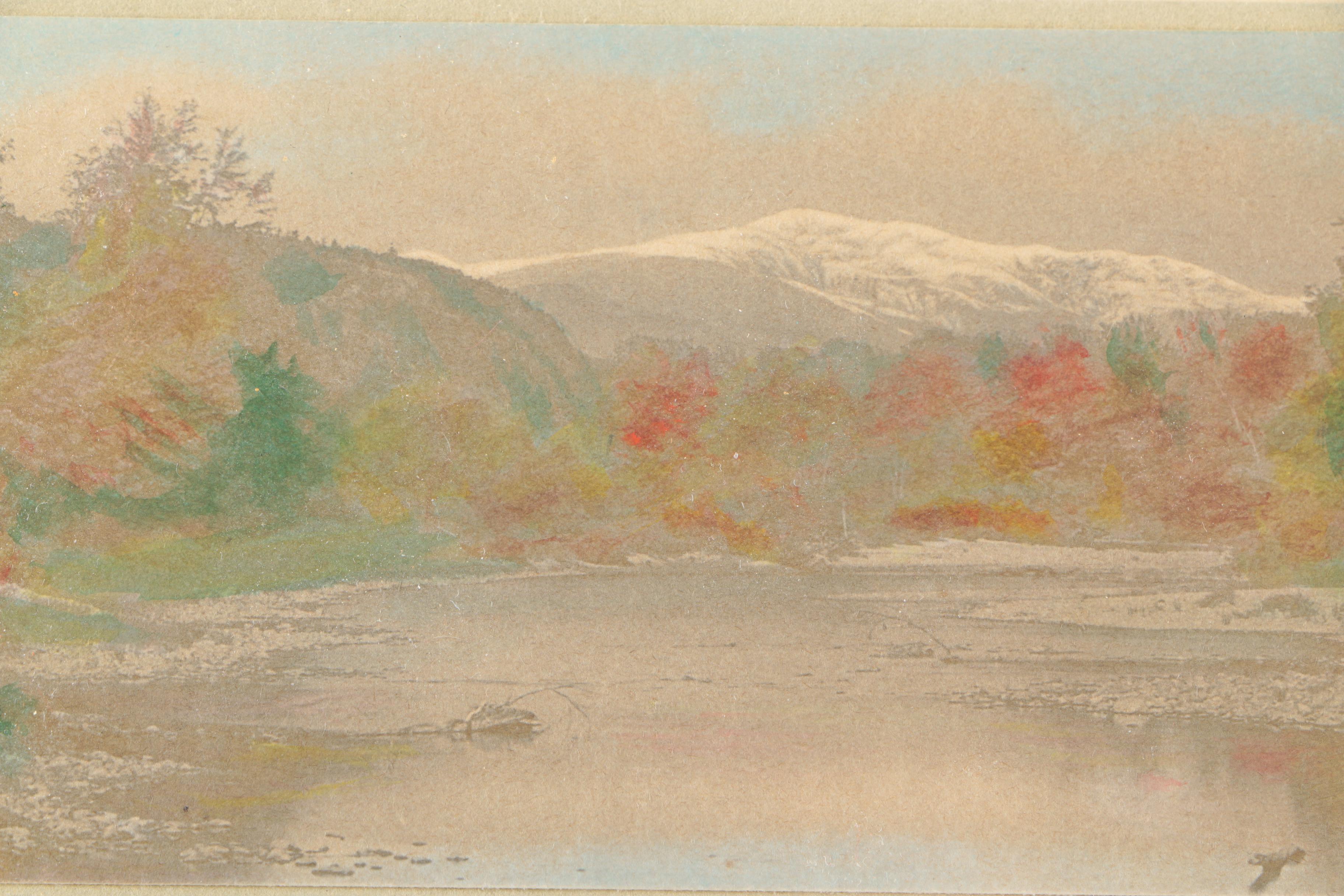 Hand Colored Photograph Print on Paper "Mt. Washington + the Space" by Sawyer