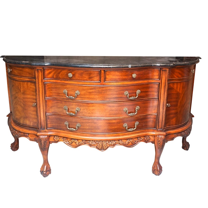 Chippendale Style Marble Top Sideboard