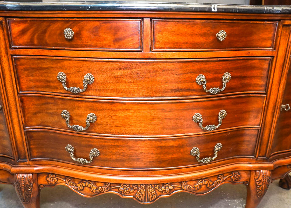 Chippendale Style Marble Top Sideboard