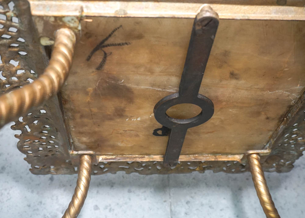 Vintage Brass and Marble Plant Stand