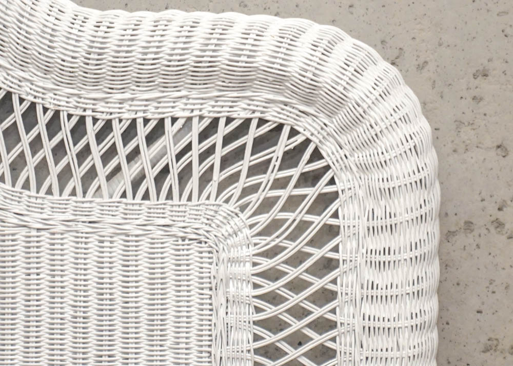 Full Size White Wicker Headboard