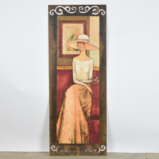 Offset Lithograph after Ludmila Curilov of a Female Figure on Metal