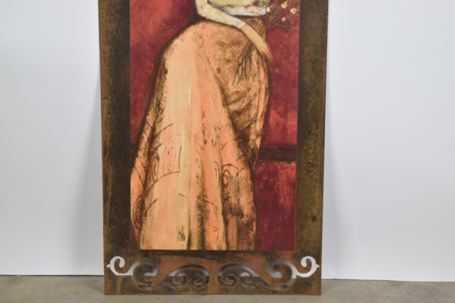 Offset Lithograph after Ludmila Curilov of a Female Figure on Metal