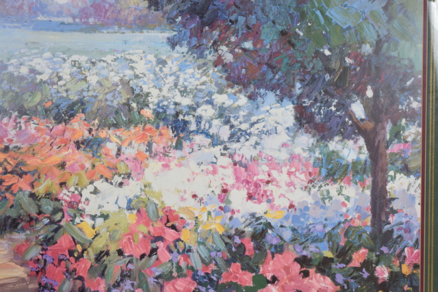 Offset Lithograph after Kent R. Wallis of Garden Landscape