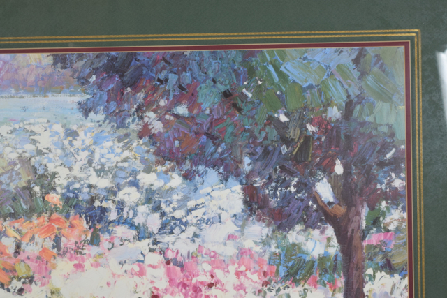 Offset Lithograph after Kent R. Wallis of Garden Landscape