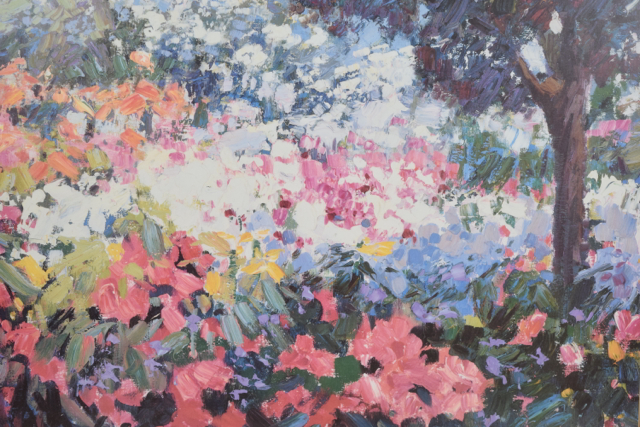 Offset Lithograph after Kent R. Wallis of Garden Landscape