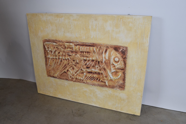 Gesso and Oil on Board Fossil Painting