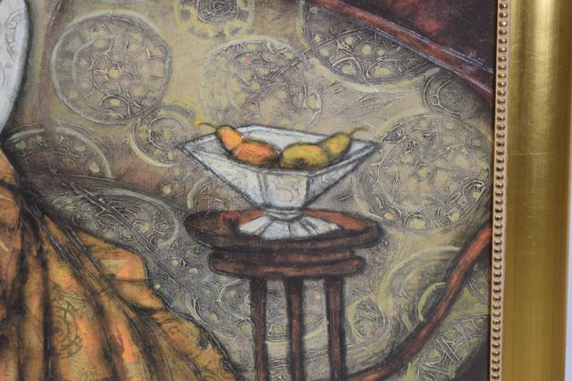 Embellished Offset Lithograph after Ludmila Curilova of Female Figure