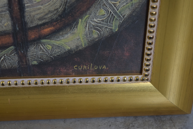 Embellished Offset Lithograph after Ludmila Curilova of Female Figure