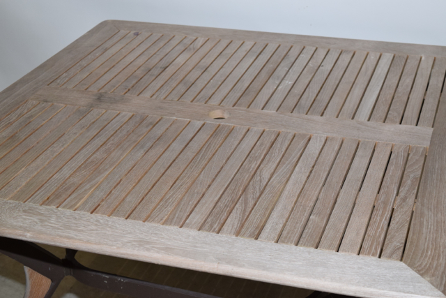 Teak Patio Table On Aluminum Base