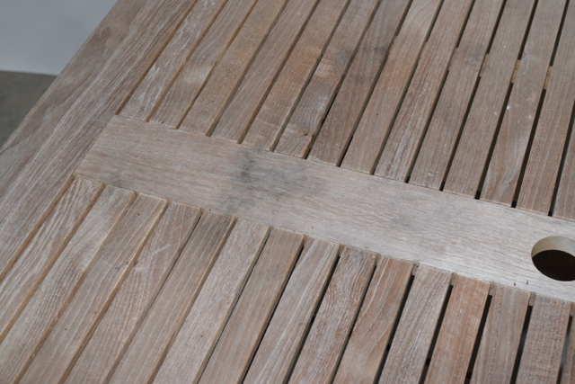 Teak Patio Table On Aluminum Base