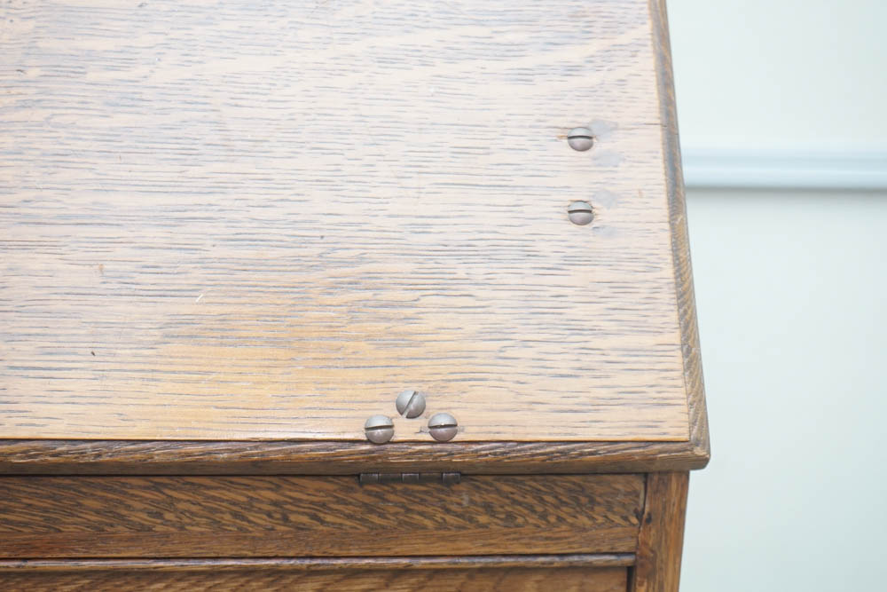Vintage Oak Drop Front Secretary