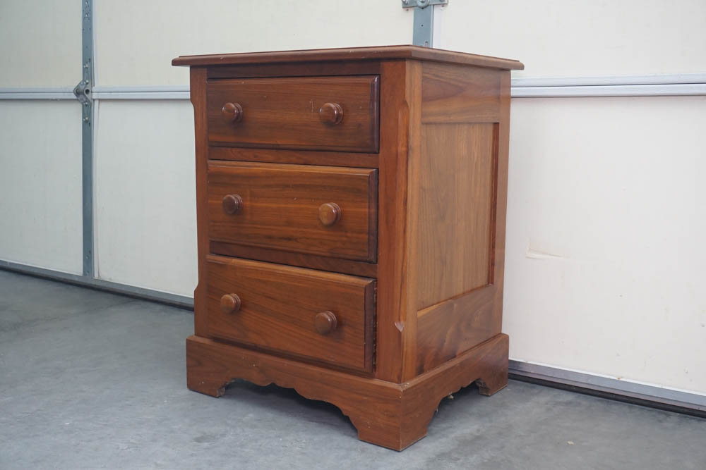 Vintage Oak Side Nightstand