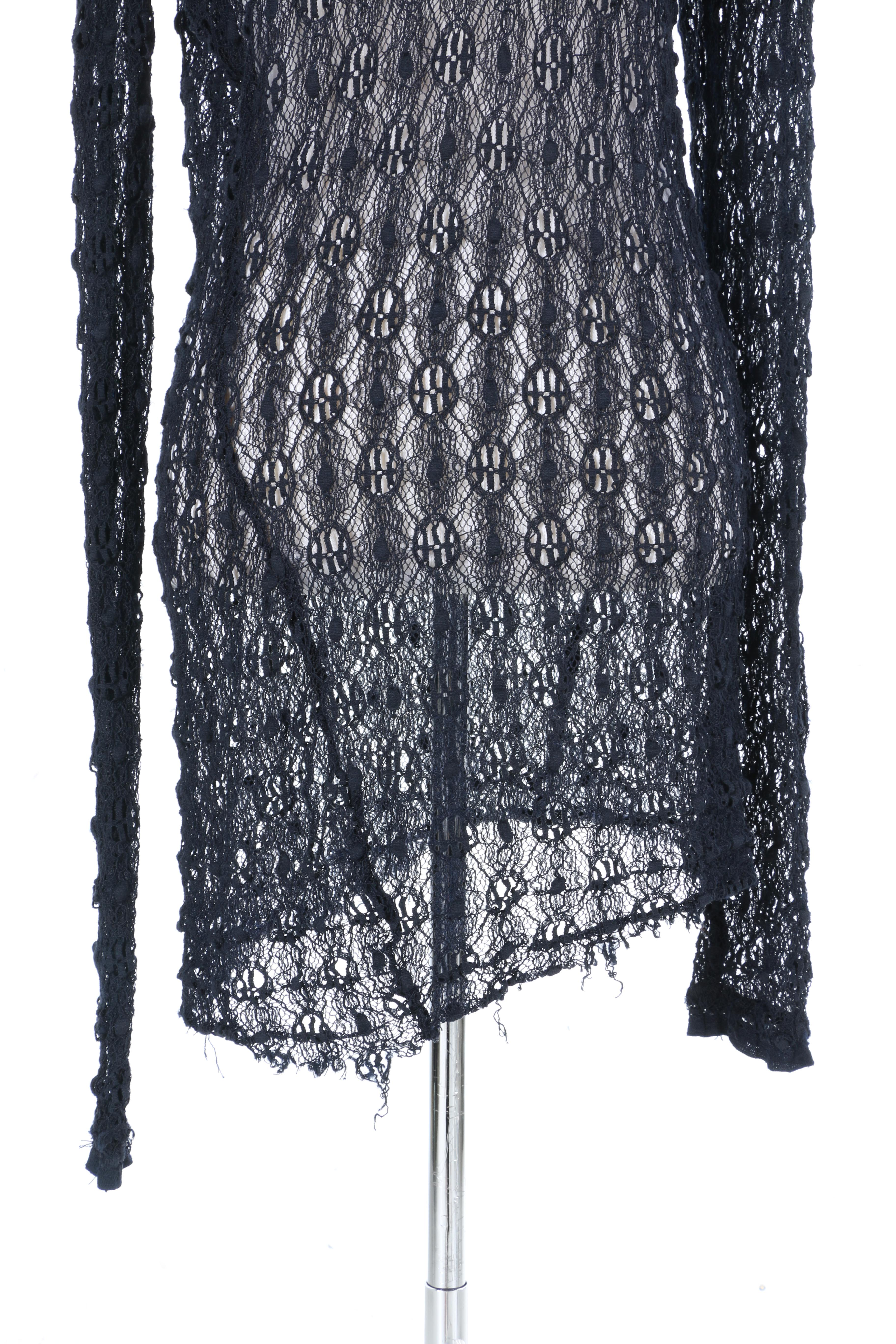 Pair of Women's Black and Navy Crochet/Lace Tops