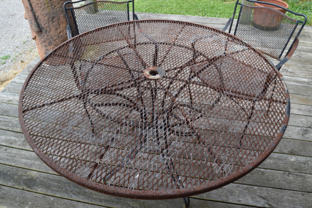 Rustic Iron Table and Two Chairs