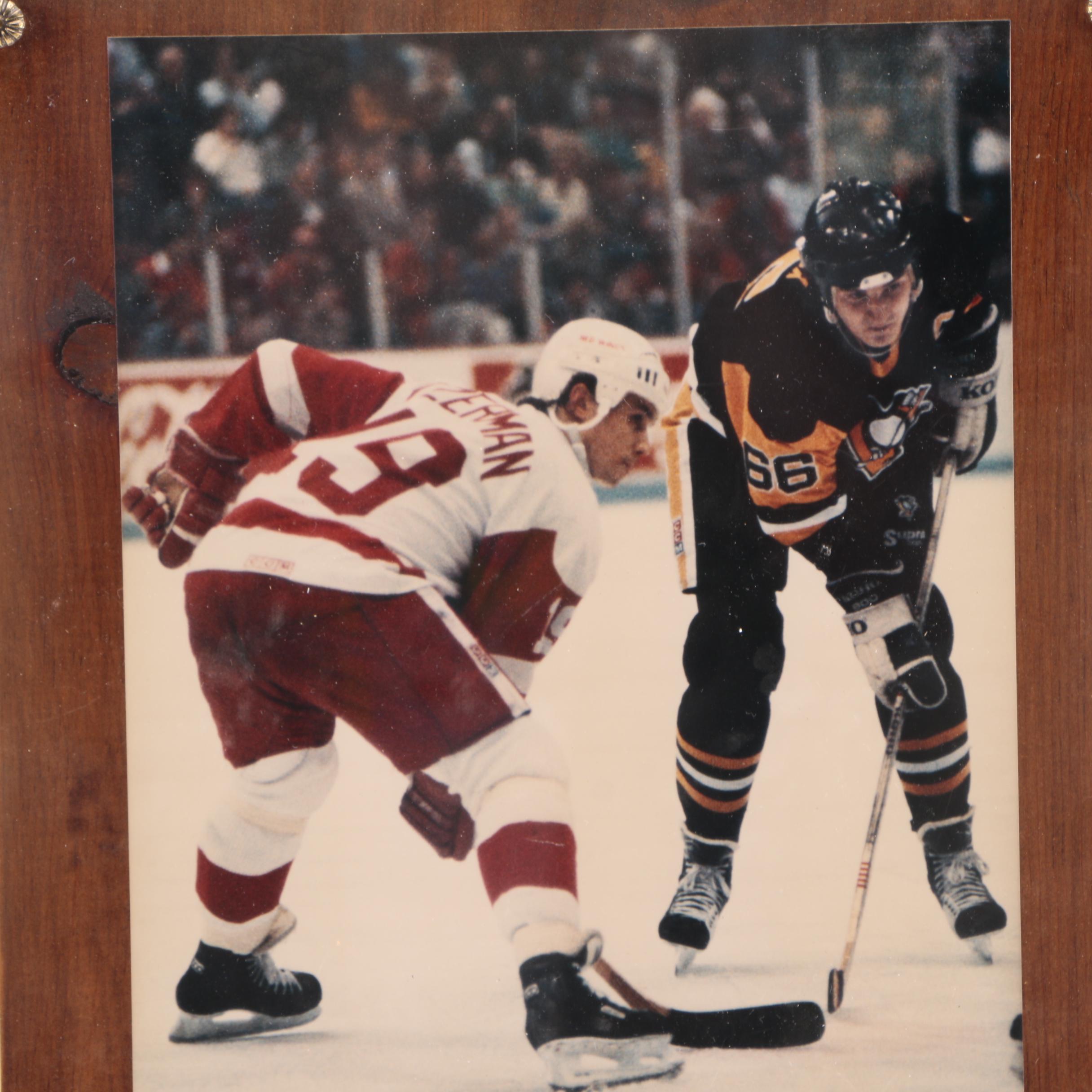Steve Yzerman and Mario Lemieux Plaque With Photograph