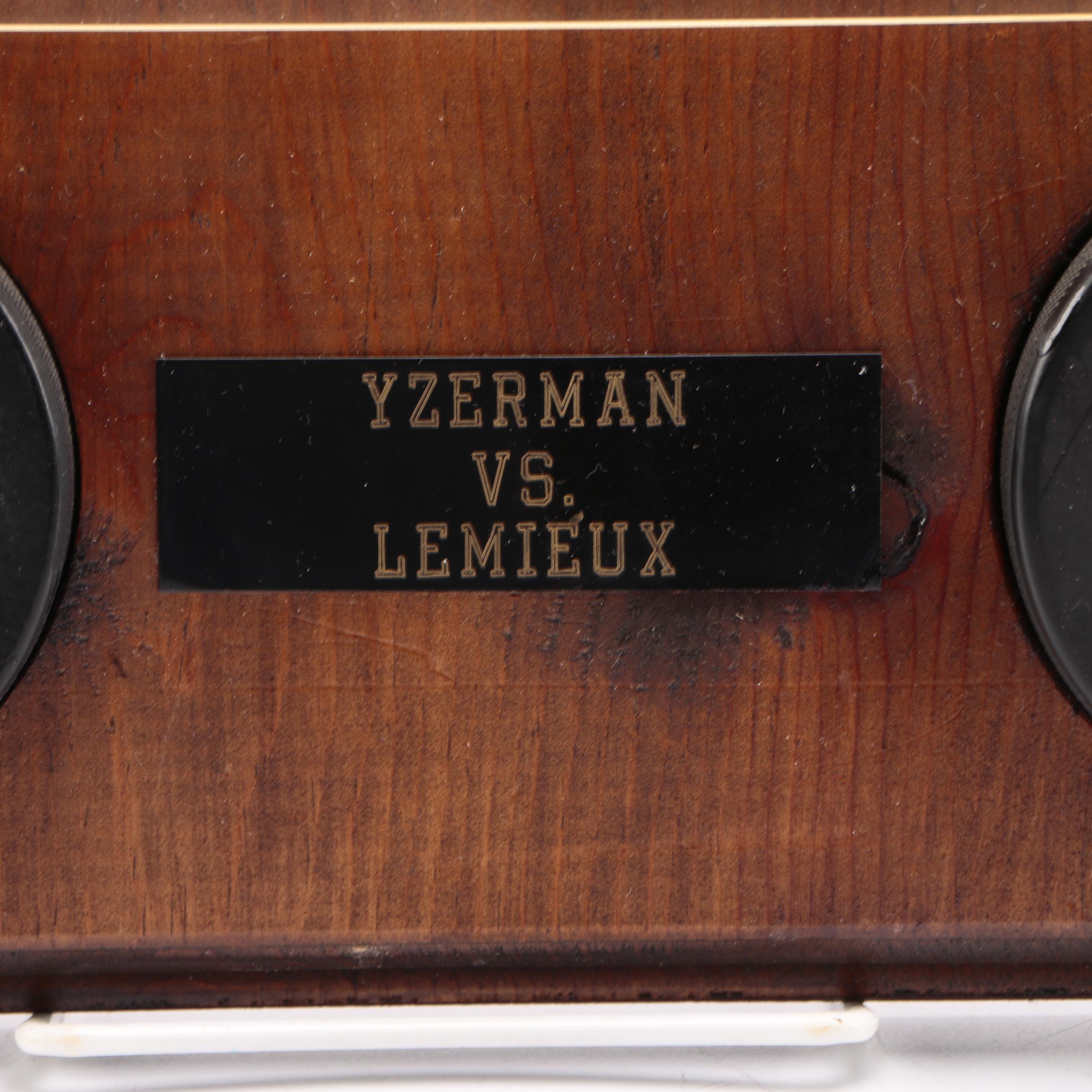 Steve Yzerman and Mario Lemieux Plaque With Photograph