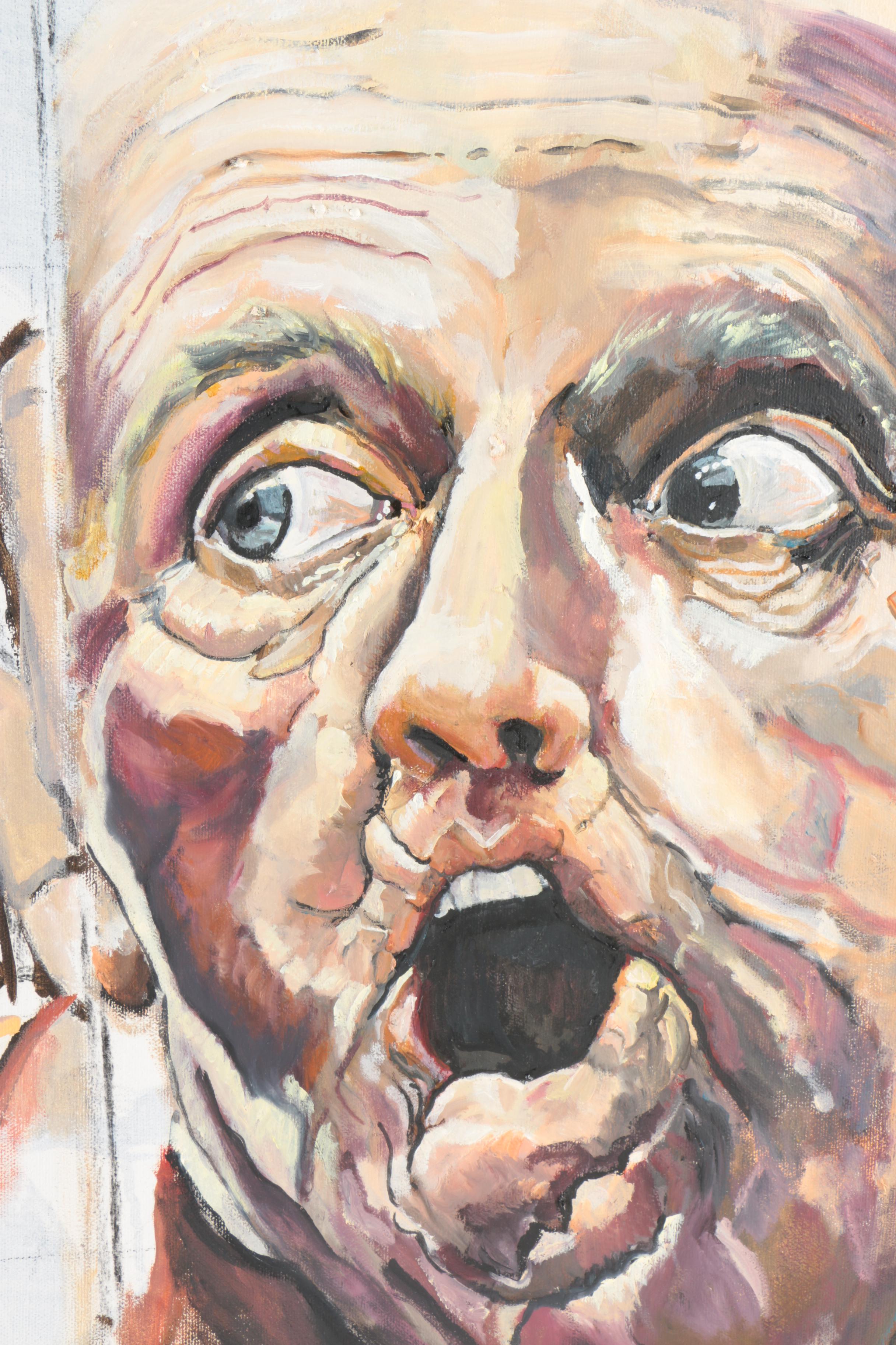 Ronald Fritkin Oil Painting on Canvas of Three Faces