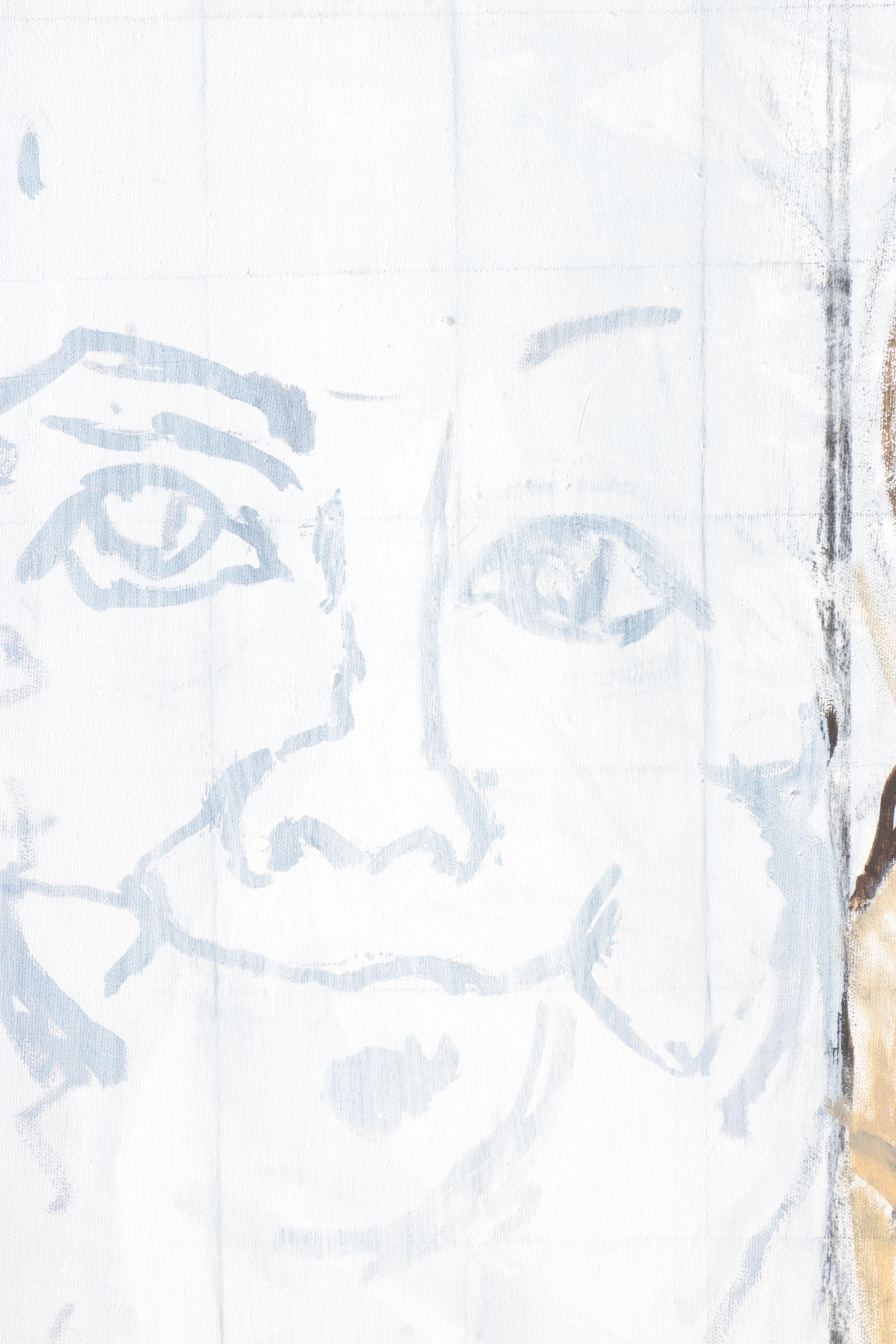 Ronald Fritkin Oil Painting on Canvas of Three Faces