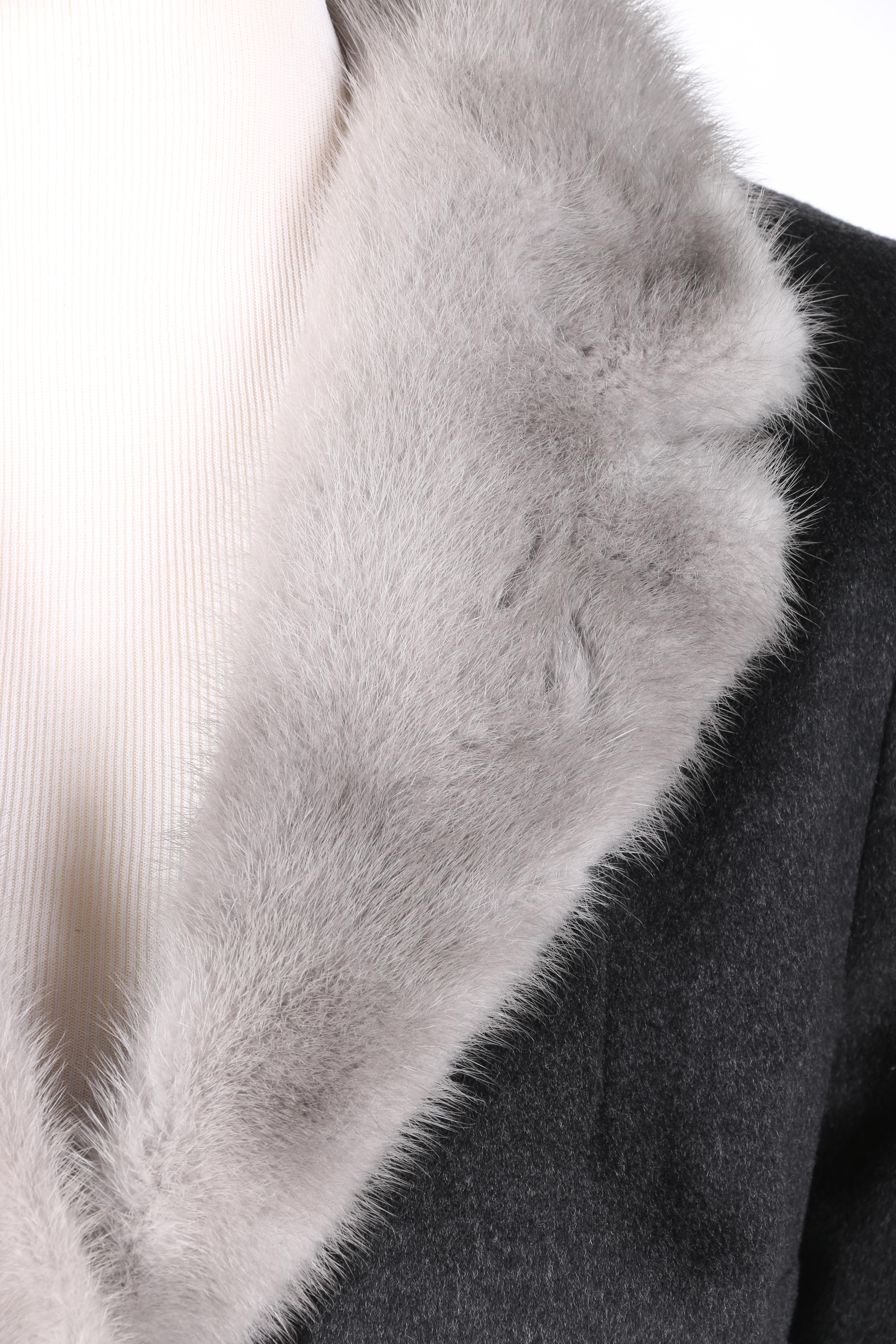 Dolce & Gabbana Wool Dress Set With Mink Trim