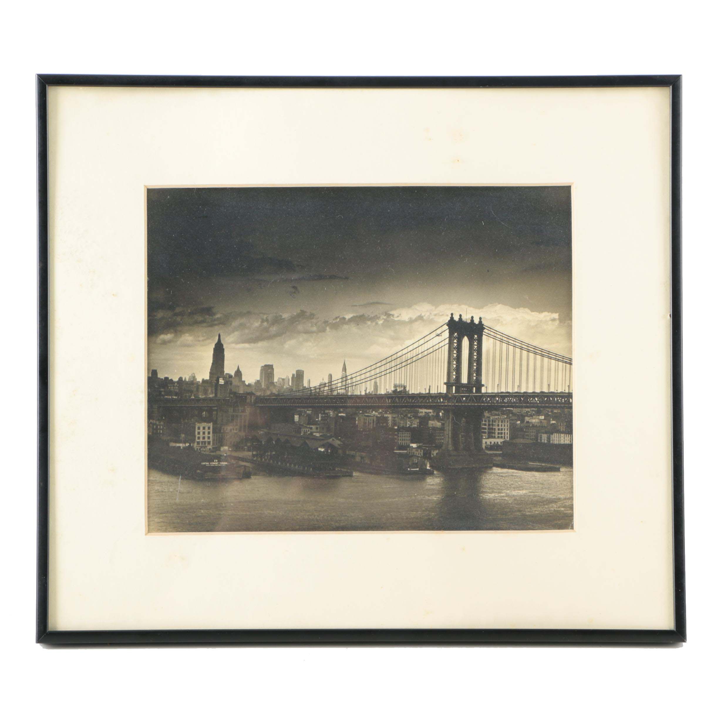 Early 20th Century Photograph Of Manhattan Bridge
