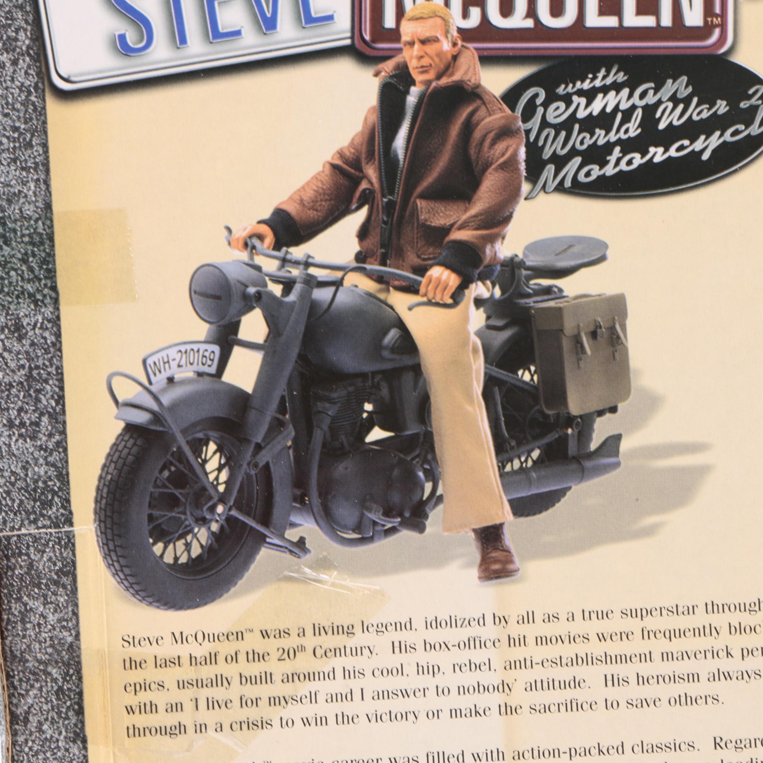 Steve McQueen Action Figure with Motorcycle by 21st Century Toys
