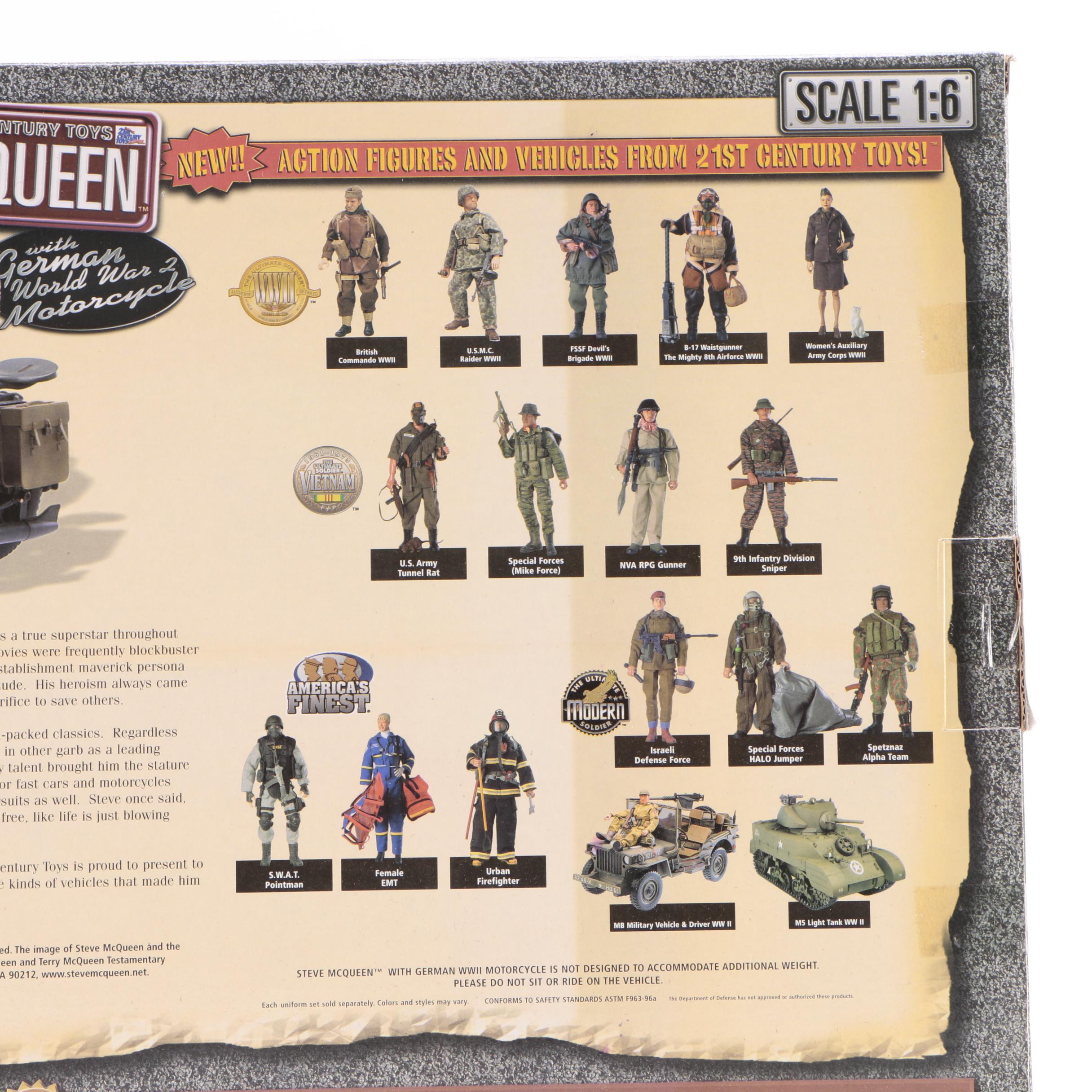 Steve McQueen Action Figure with Motorcycle by 21st Century Toys