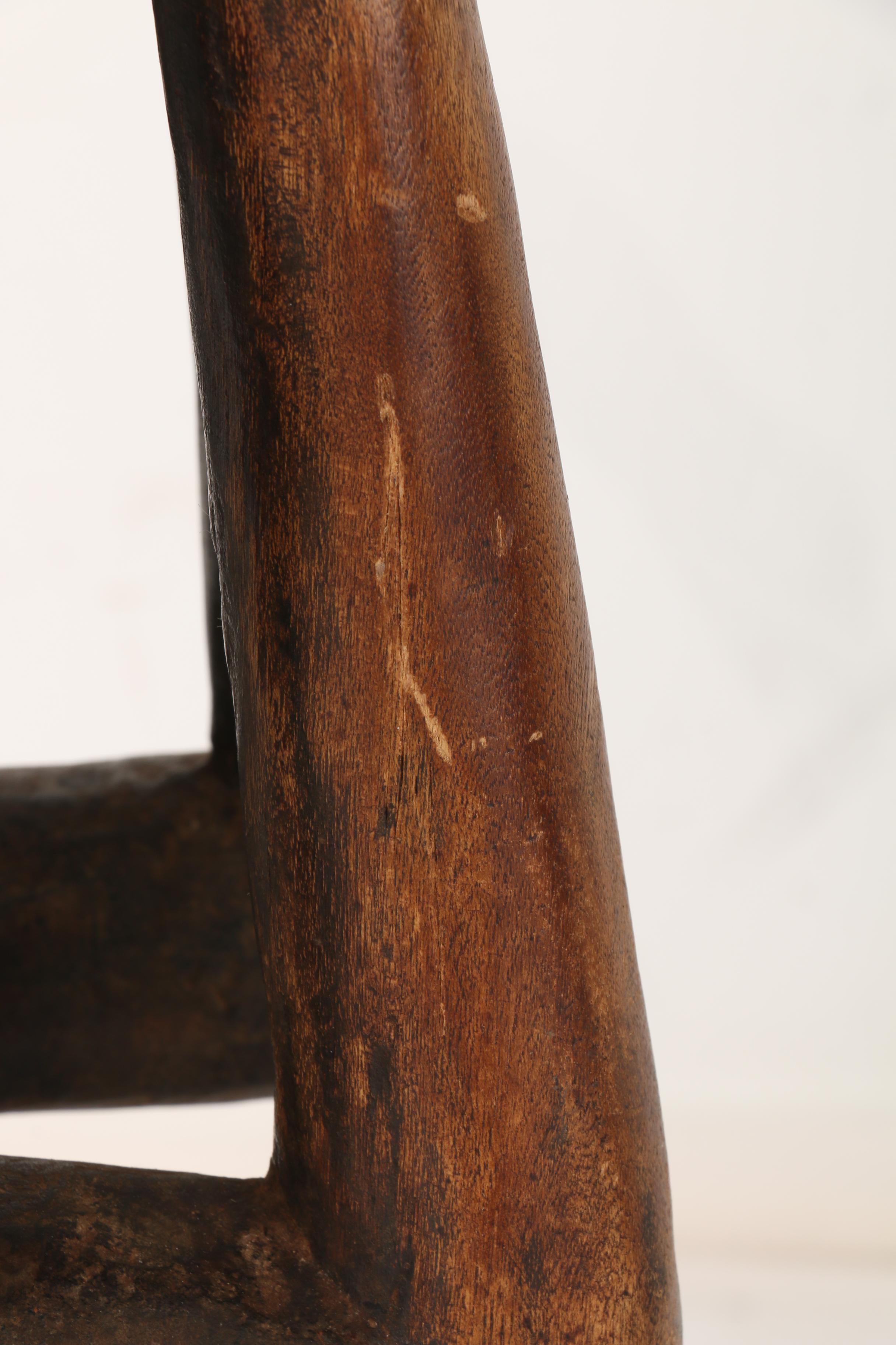 African Luba Tribe Carved Wood Drum