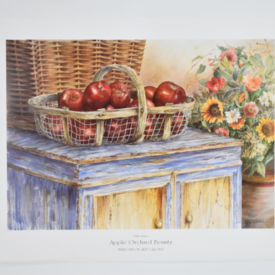 Offset Lithograph of "Apple Orchard Bounty" after Emily James